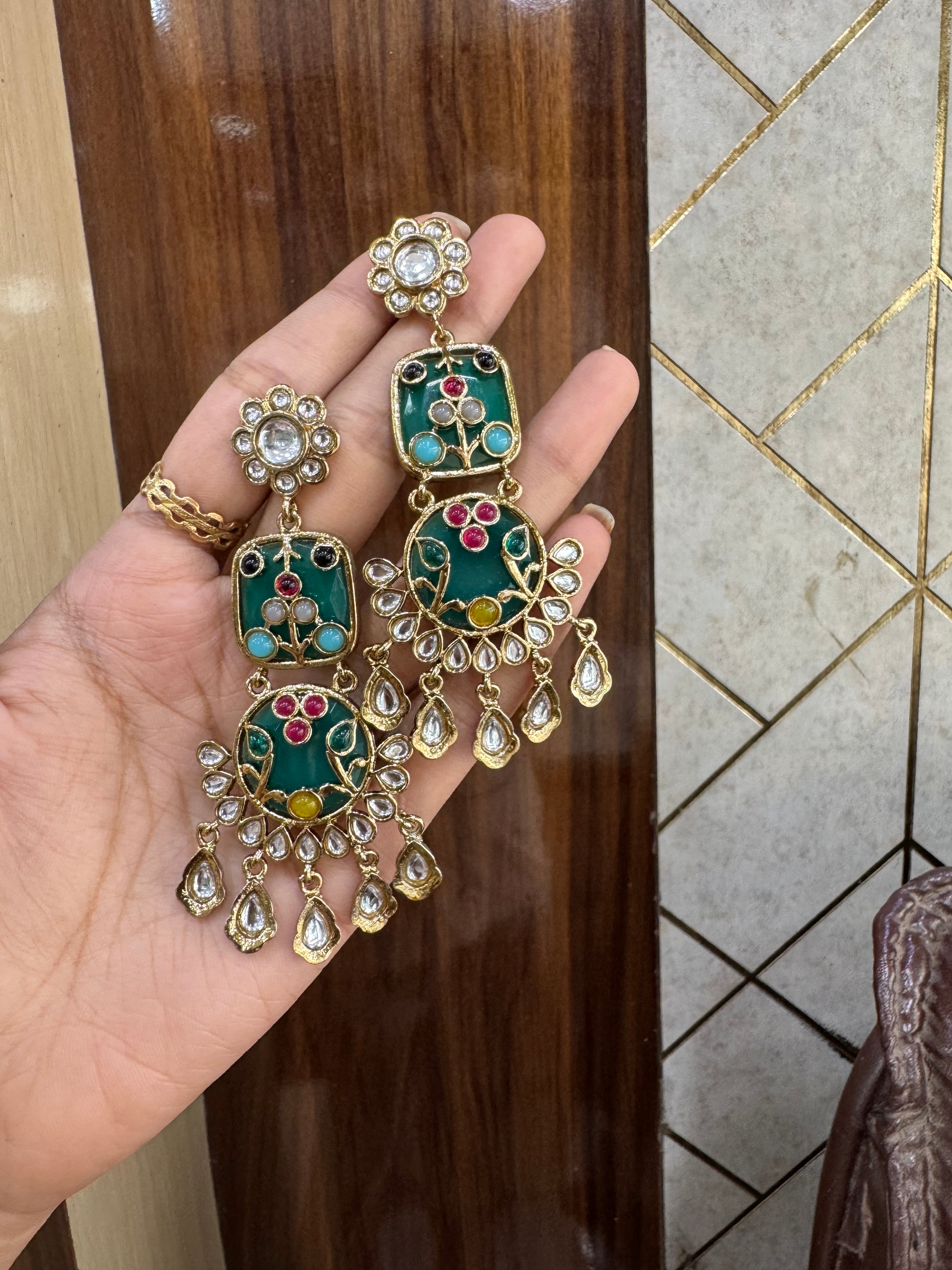 Meenakari work earrings