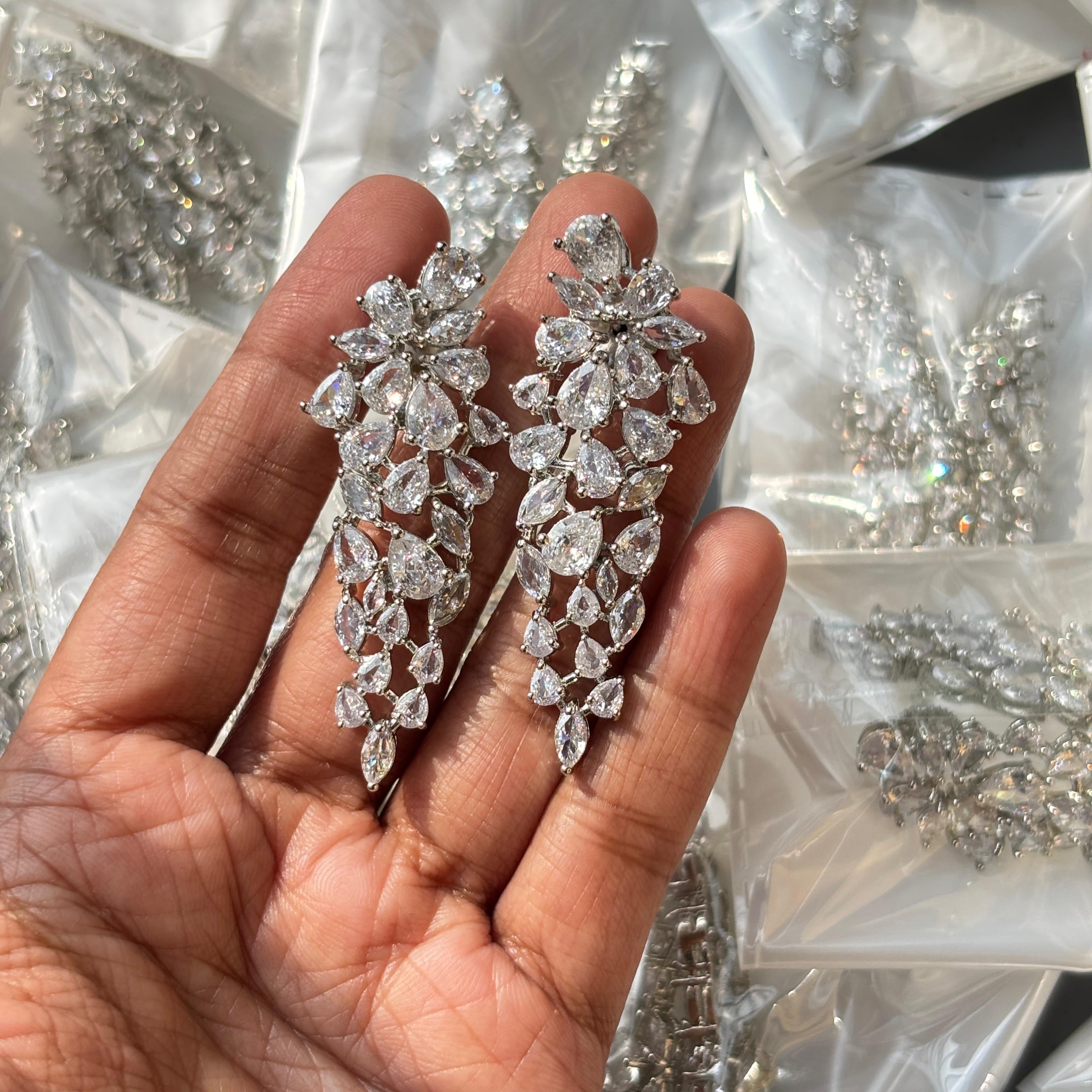 Zircon cocktail earrings