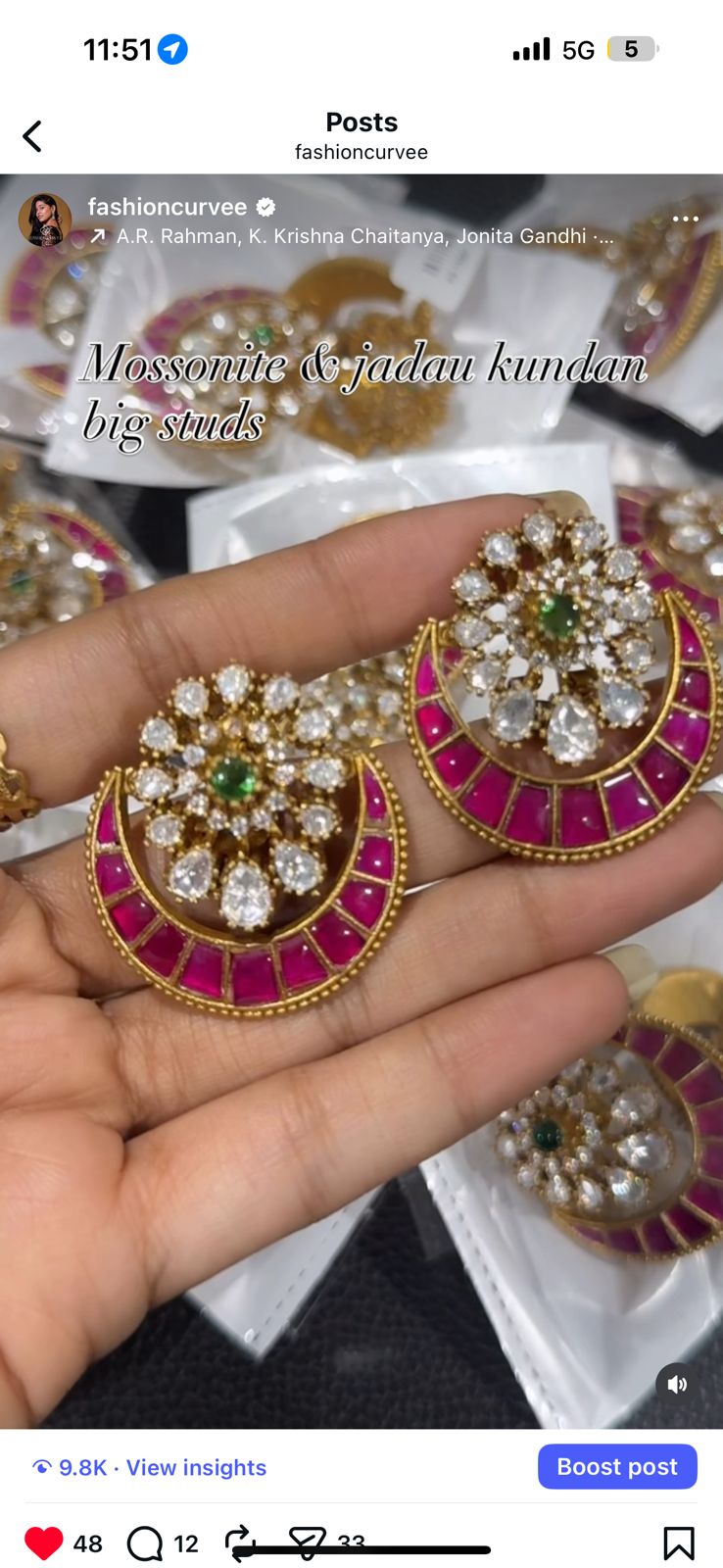 Mossonite & jadau studs