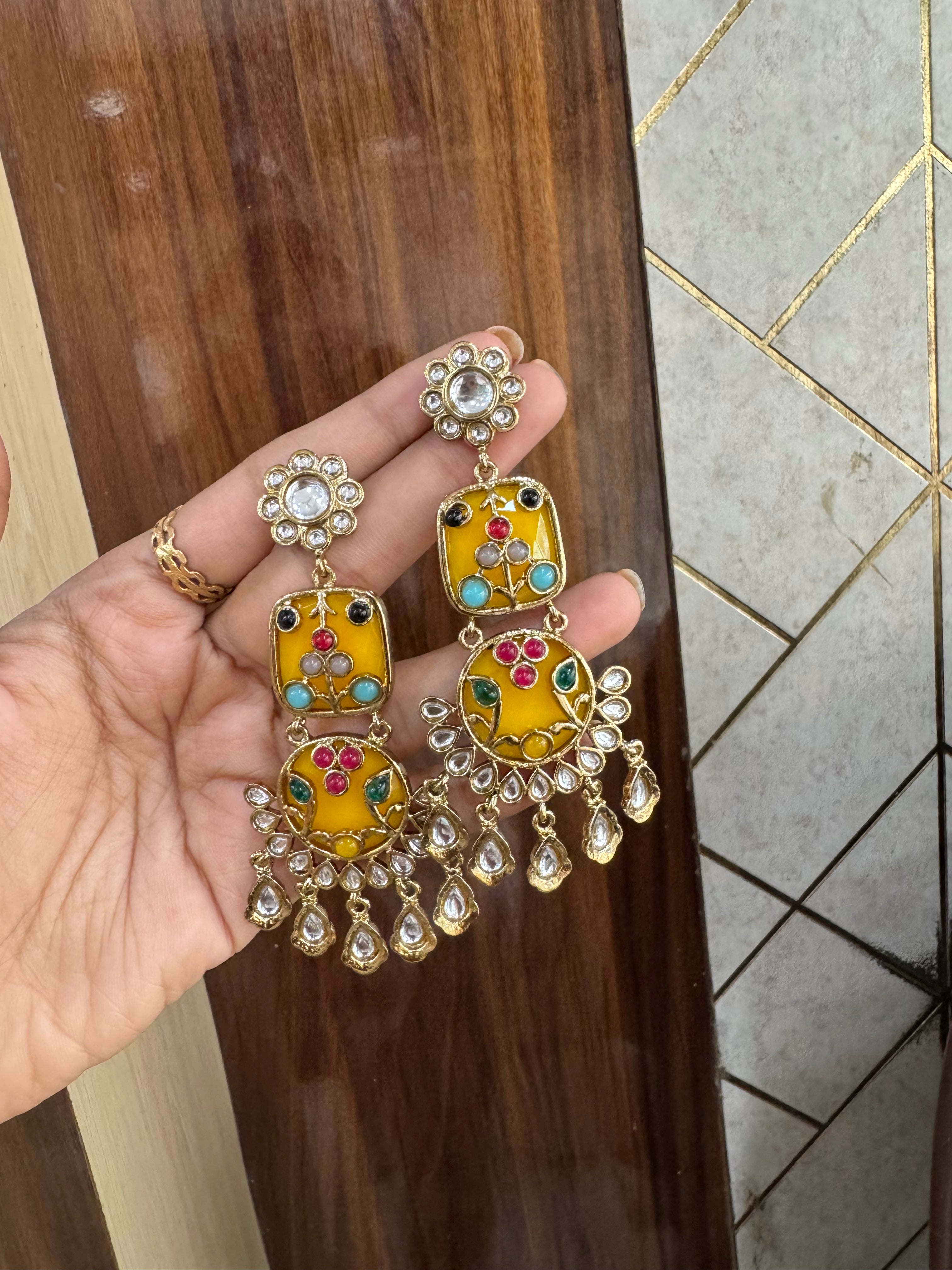 Meenakari work earrings