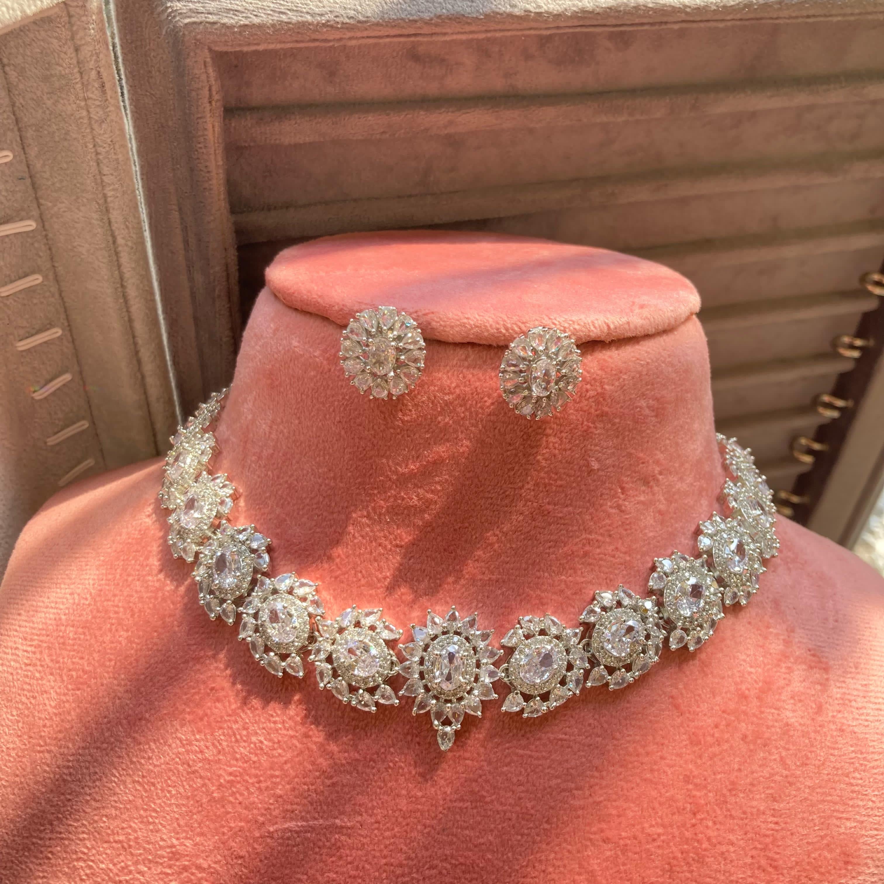 Sleek diamond necklace